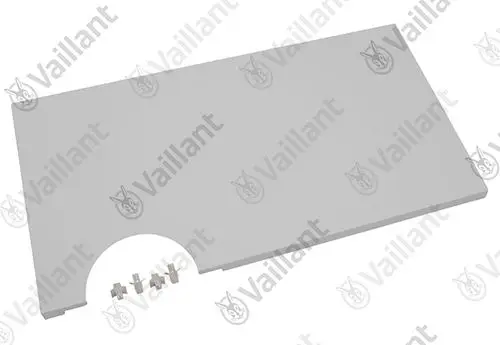 Vaillant Abdeckung in rechteckiger Form mit Aussparung, inklusive kleiner Befestigungselemente, zur Verwendung an einem Heizsystem oder Gerät.